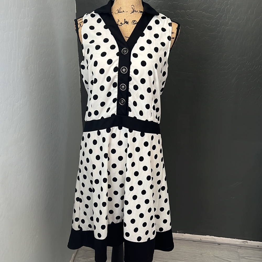 Black and white polka dot dress